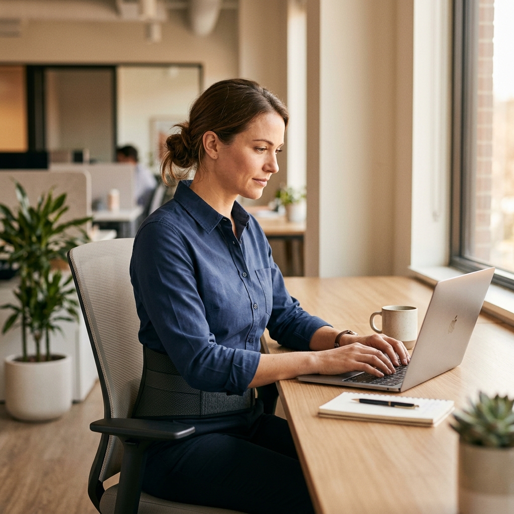 Professional at desk